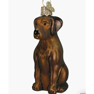 Old World Christmas Chocolate Labrador Glass Ornament New in Box Sealed